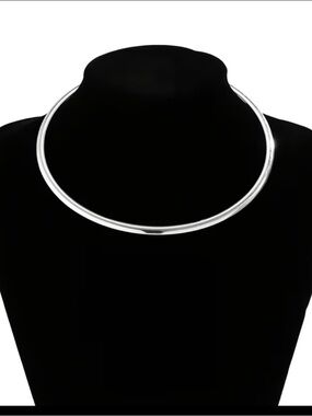 Silver-Tone choker Collar Necklace  New